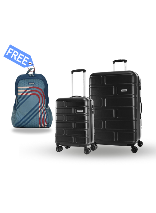 BRICKLANE (Cabin+Large)(Black) with Free Aleo Backpack