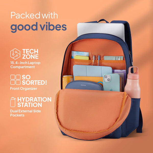 RILEY LAPTOP BACKPACK MIDNIGHT BLUE